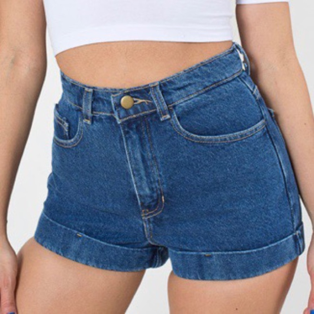 american apperal shorts dark wash